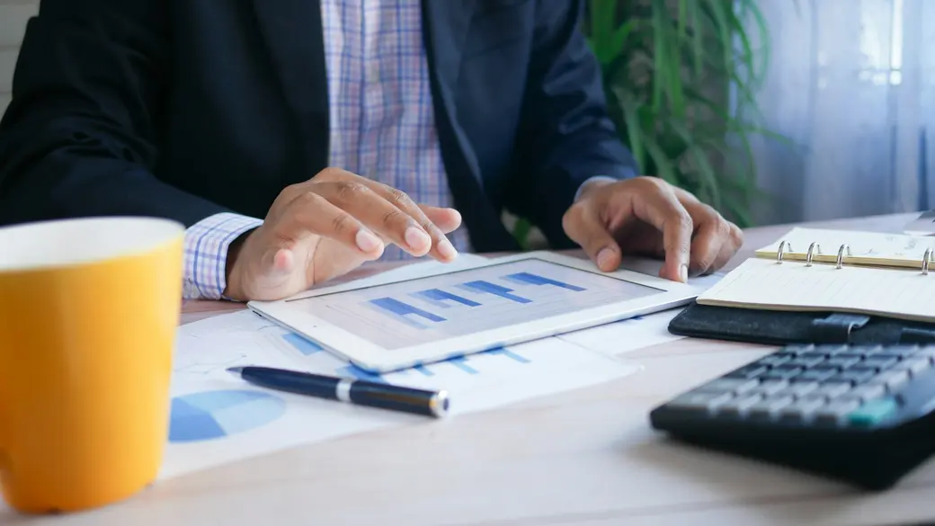 Planilha financeira aberta