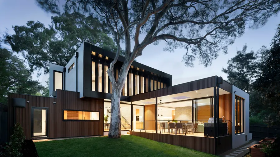 Fachada de um imóvel residencial moderno